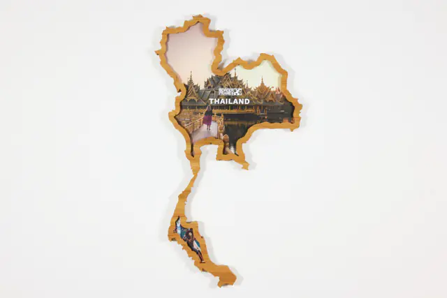 Thailand Borderframe with a photo of a golden temple